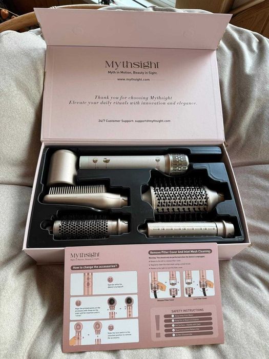 Mythsight Air Wrap Hair Styler MF300, 6 în 1, uscător și ondulator cu accesorii