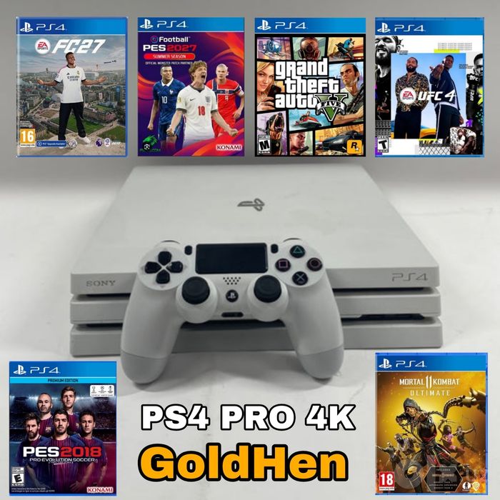PlayStation 4 Pro 4k White Orginal + 18 Играми