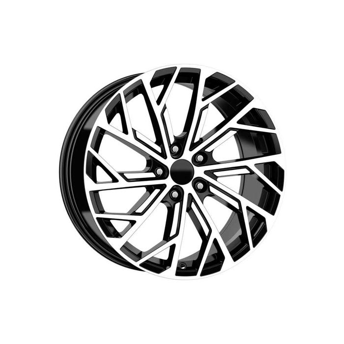Set 4 Jante DY817 KM 17x7.5 5x100 ET35 negru polish diamond cut compatibile Skoda Volkswagen Audi Seat Cod: DY817