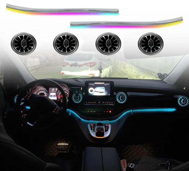 Sistem Iluminat Ambiental Premium 18 in 1 Mercedes V-Class W447 Vito 2016-2022 Control Navigatie si aplicatie Lumini ambientale Mercedes
