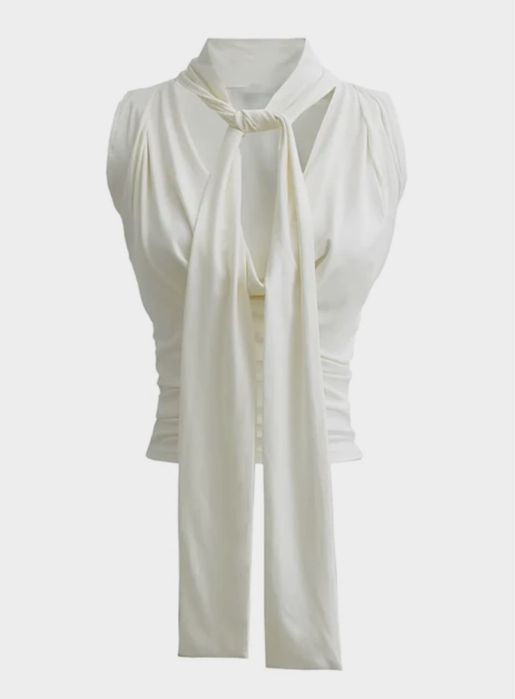 Новый белый шикарный топ, как в Pinterest, регулируется декольте