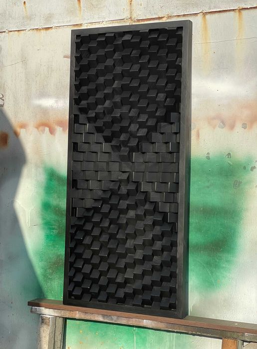 Panel acustic | Sound diffuser din lemn masiv | 60x60 cm