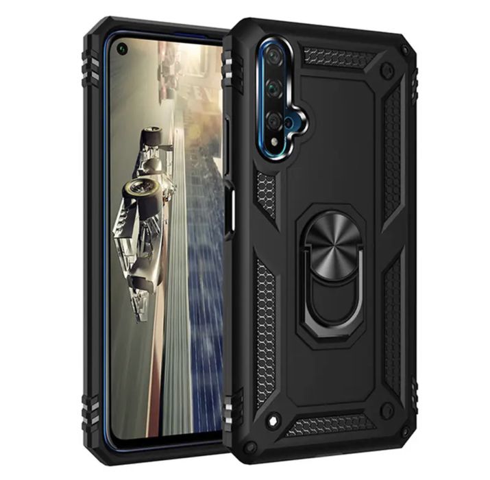 Samsung A14 A16 A34 A54 A35 A55 A36 A56 Husa Solid Case Inel Metalic Neagra