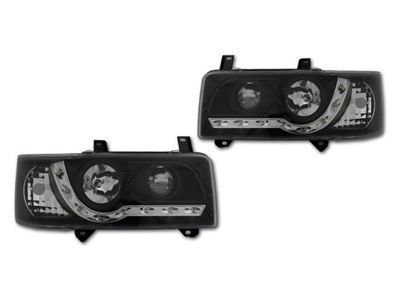 Set faruri tuning VW Transporter Multivan 07.1990-03.2003 BestAutoVest partea Dreapta+Stanga daytime running light, tip bec H1+H1, negru-transparent