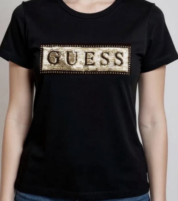 Черна тениска Guess - Оригинална