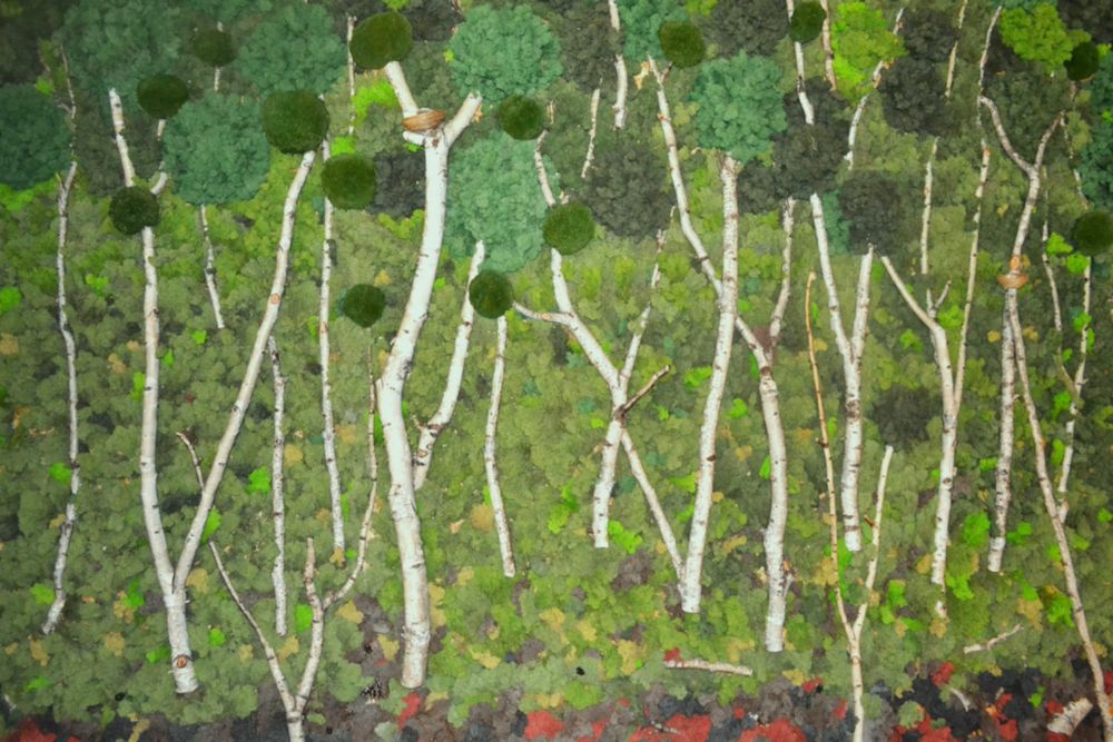 Зелена ДЕКОРАТИВНА СТЕНА от Скандинавски мъх „Гора“