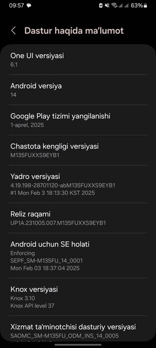 Samsung M 13 kafolati bilan