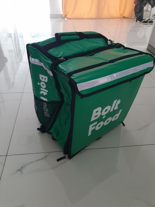 Geanta Bolt Food si Jacheta impermeabila mancare NOUA / Delivery Bag NEW / Glovo  / Bolt / Wolt