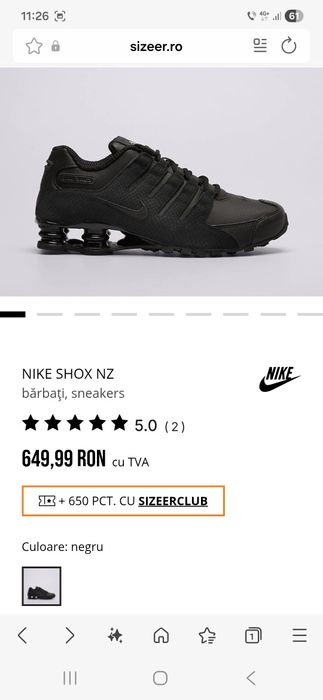 Adidasi Nike Shox NZ, originali, 42,5
