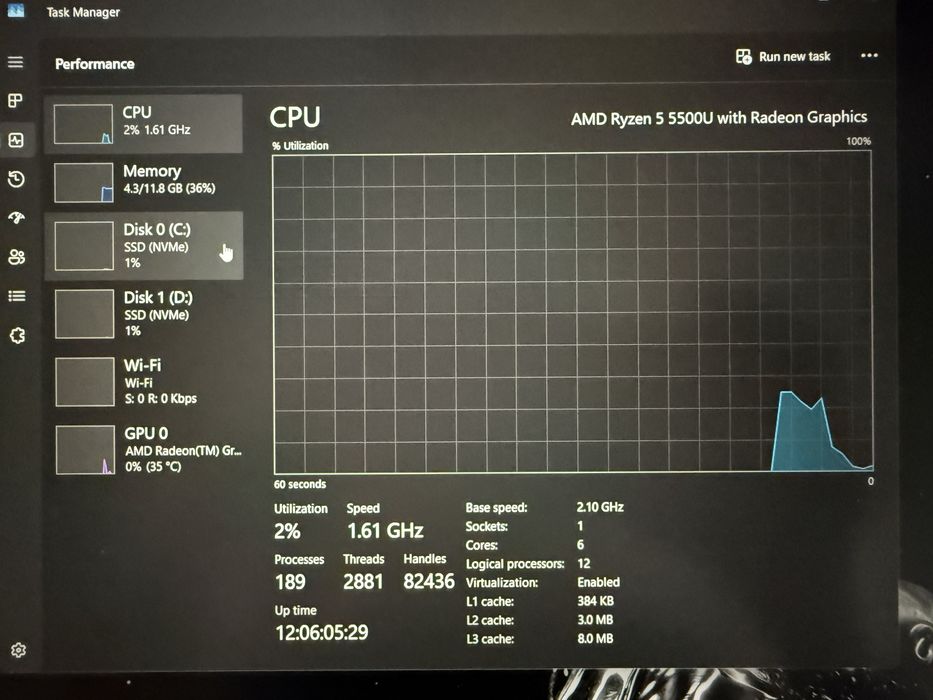 Thinkpad E14 gen 3 Ram 16 GB Ryzen 5500u SSD 240 GB
