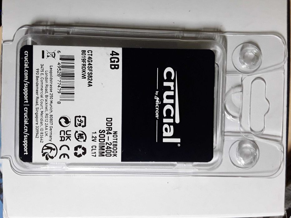 Crucial Memorie laptop SODIMM DDR4 2400 mhz 4GB CL17,sigilat