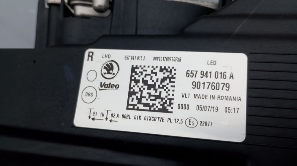 Far dreapta FULL LED Skoda scala an fabricație 2018 2023