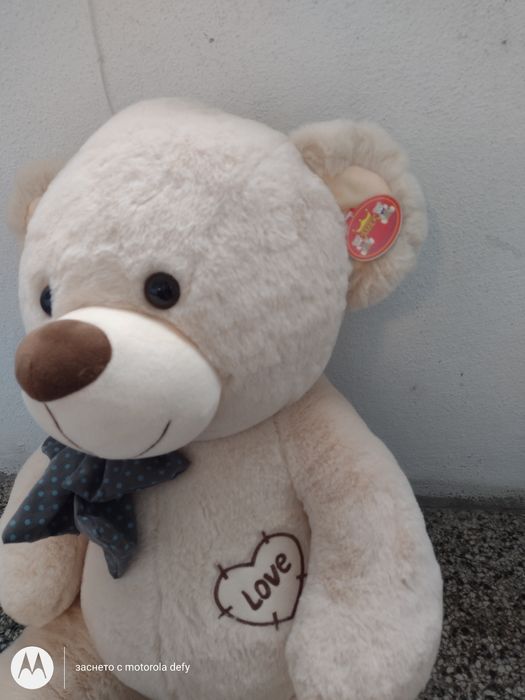 Плюшено мече ГОЛЯМО С ЕТИКЕТ