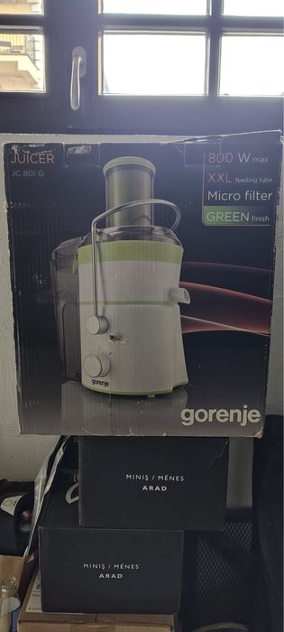 Storcator de fructe si legume Gorenje JC801G, Alb/Verde/Inox