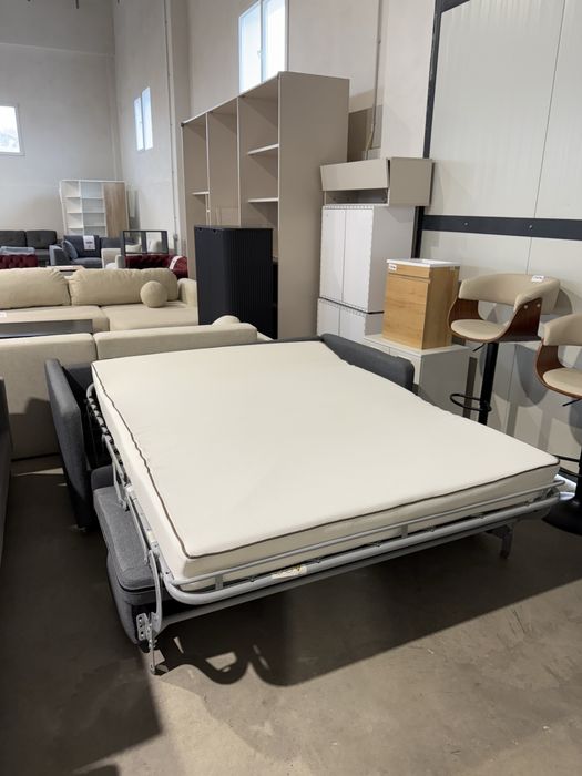 Canapea extensibilă 3 locuri cu saltea – 186 cm – sistem tip pat