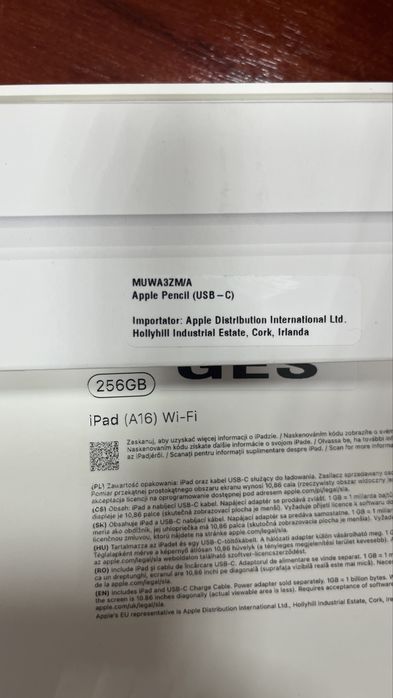 iPad (A16) 256 GB si pencil usb c
