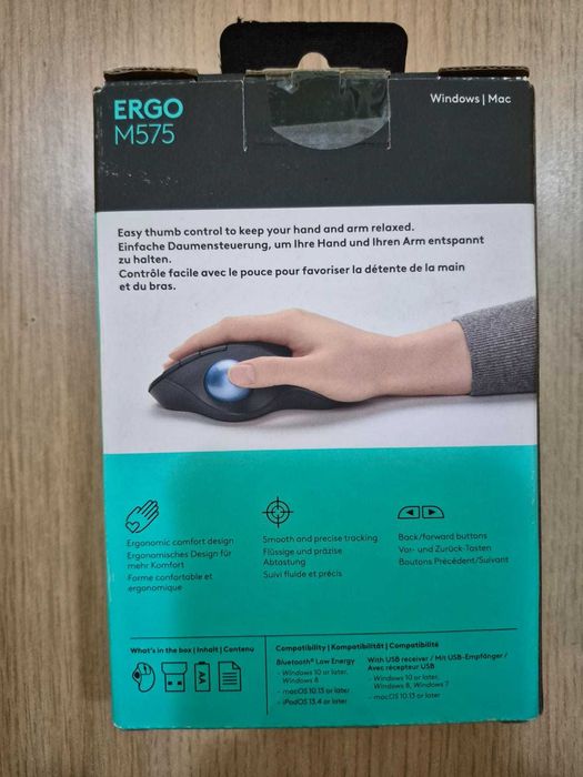 Mouse ergonomic wireless Logitech Ergo M575 Trackball Negru
