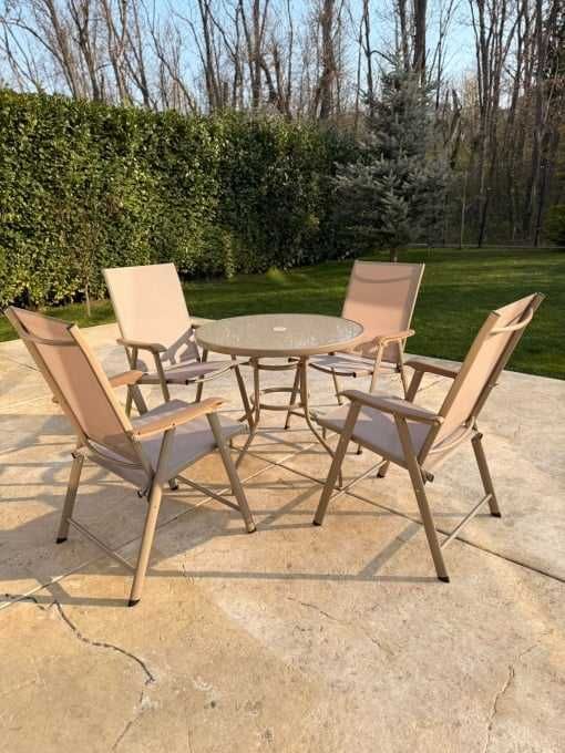 Градински стол сгъваем статичен и с регулиране+маса