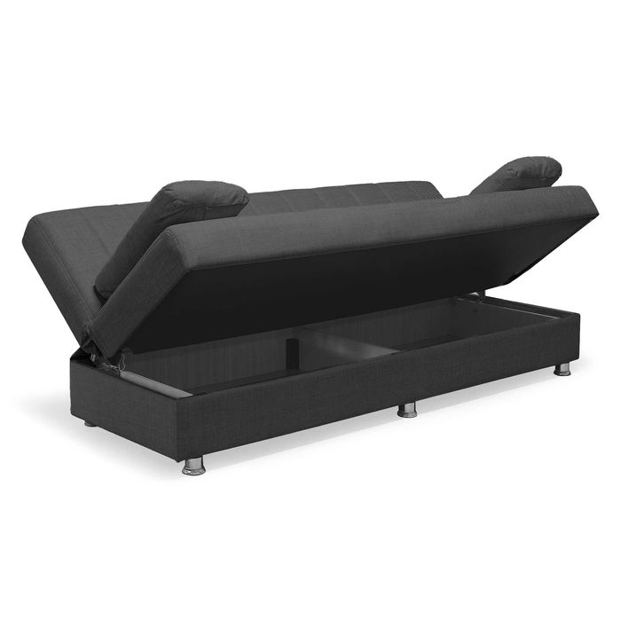 Canapea extensibilă Economix, 3 locuri, gri închis, 190*88*82