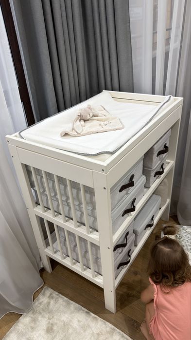 IKEA GULLIVER маса за повиване, бяла, 82x54x93 см, максимален капацитет 11 кг