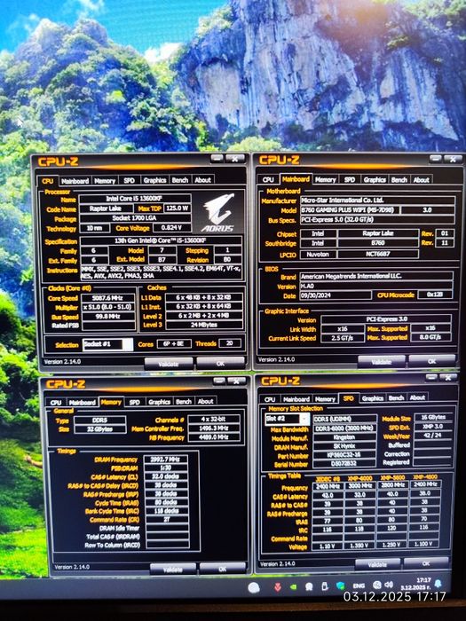 Комплект i5 13600KF, Рам 32GB DDR5 6000,SSD 2TB NVME,B760 - Гаранция