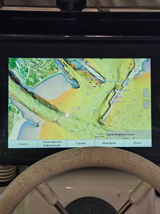 Морска, дълбочинна навигационна карта с дънен релеф!