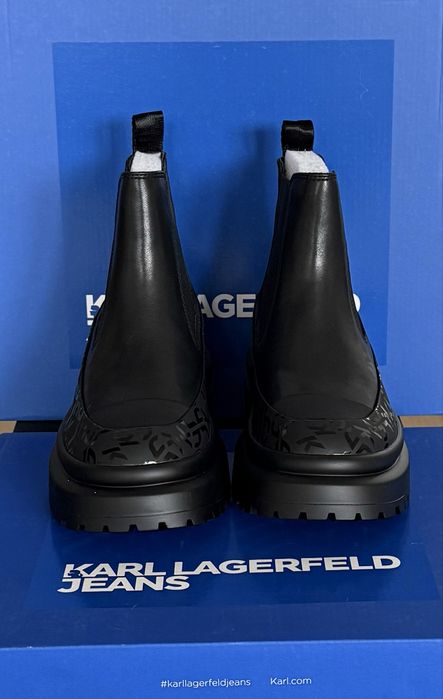 Дамски ЧИСТО НОВИ боти Karl Lagerfeld Естествена кожа