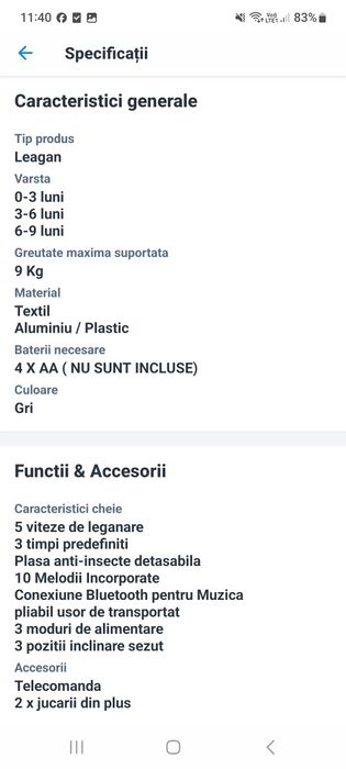 Balansoar, leagan electric bebeluși