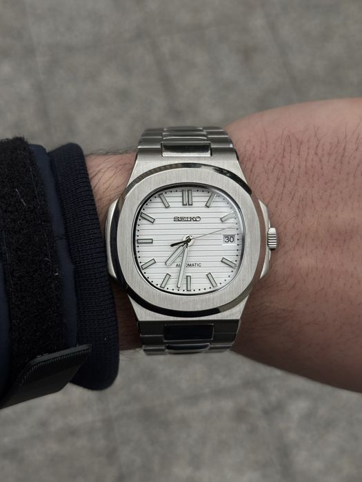 Ceas Seiko Nautilus Alb Automatic NH35 cu cutie