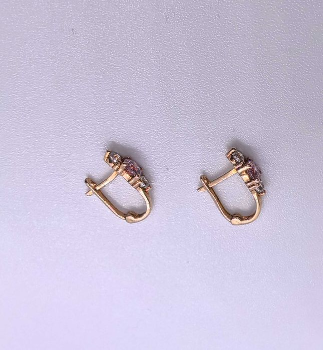 Серьги детские красное золото