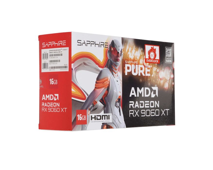 - Видеокарта Sapphire Pure AMD Radeon RX 9060 XT GAMING OC 16GB