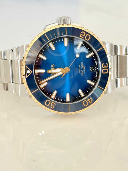 Ceas Oris Aquis 400-2, nou, automatic, bezel cu insertie de aur 18kt