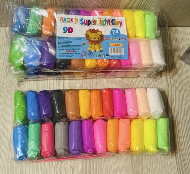 Plastilina  set 24 culori, ustensile incluse