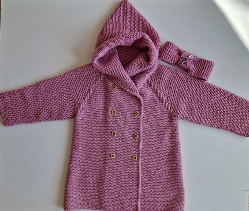 Вязаный кардиган для девочки, 3-5 лет.