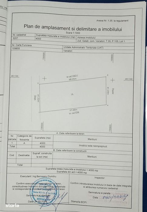 4.000 Mp Preț Negociabi La Doar 50/100 M De Case – Vânători, Galați
