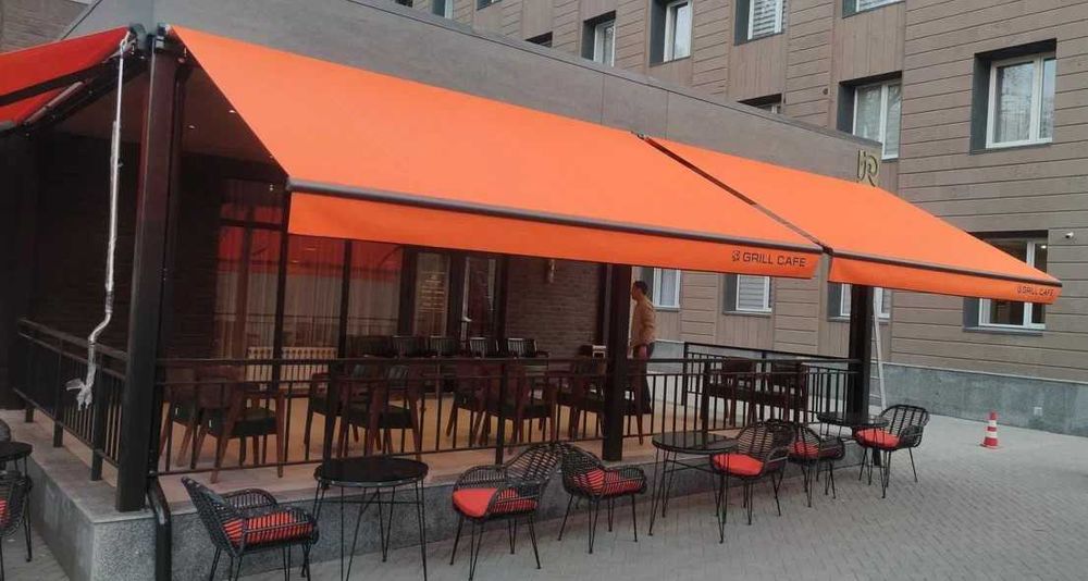 Маркизы террасные для ресторанов.