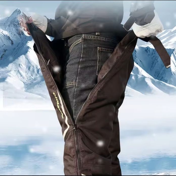 Pantaloni moto iarna XXXL cu protectii si fermoar lateral