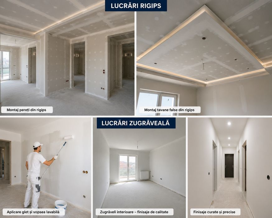 Montaj rigips Rigipsar Zugrav montaj gips-carton Zugrăveli