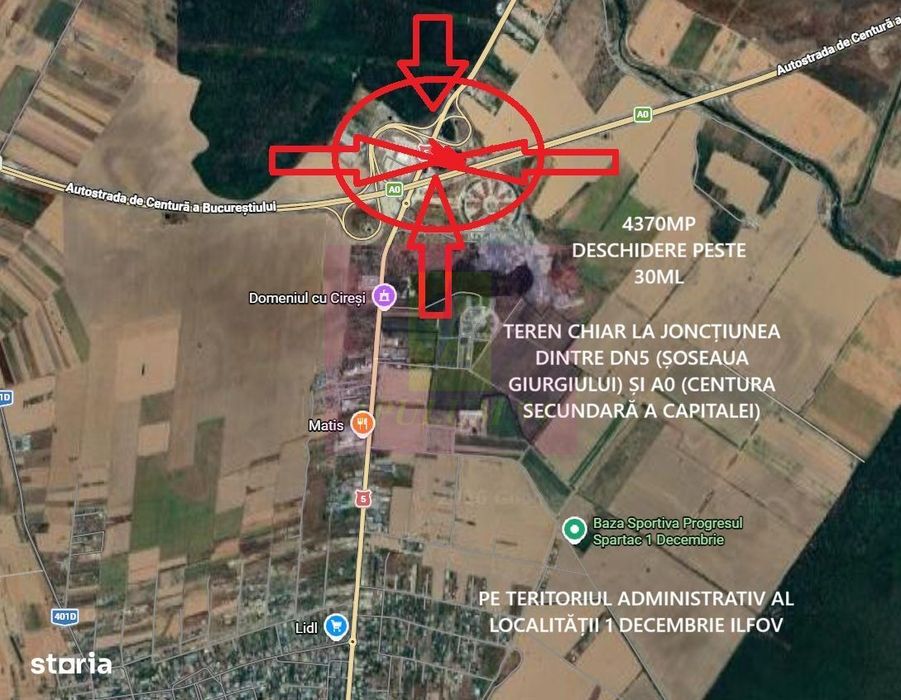 Teren la Joncțiunea dintre A0 și DN5