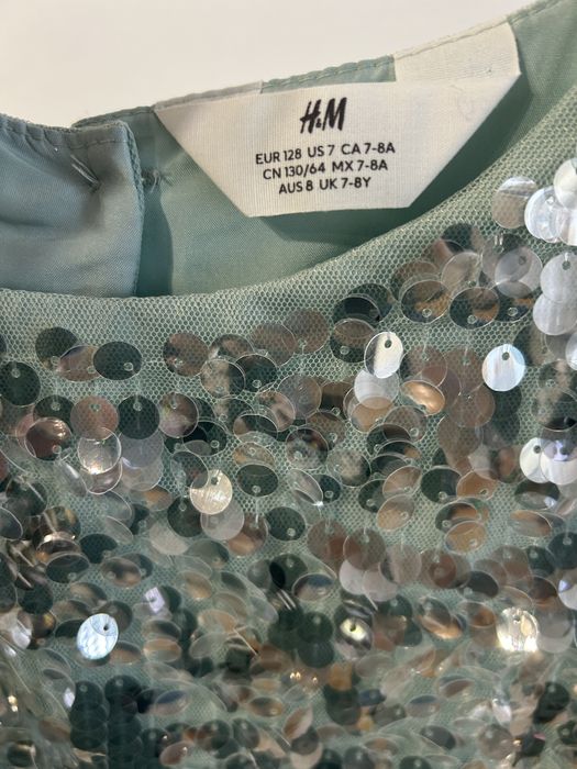 Рокля с тюл и пайети H&M 7-8г.