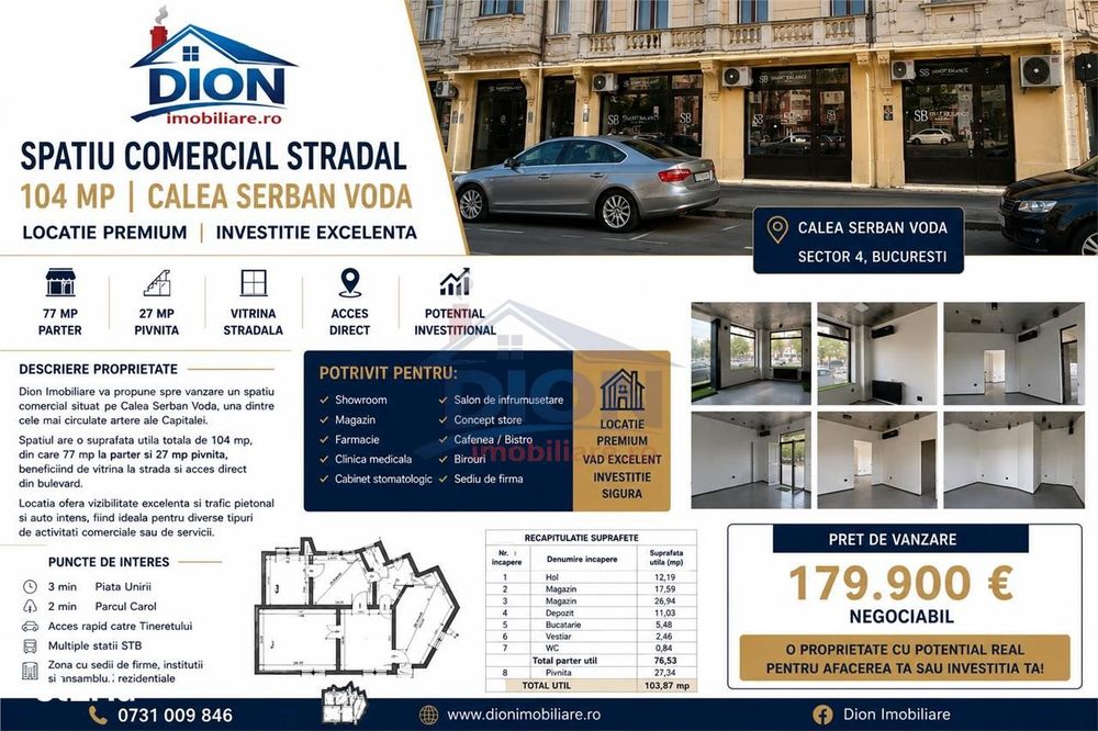 Investitie, Spatiu Comercial, Calea Serban Voda