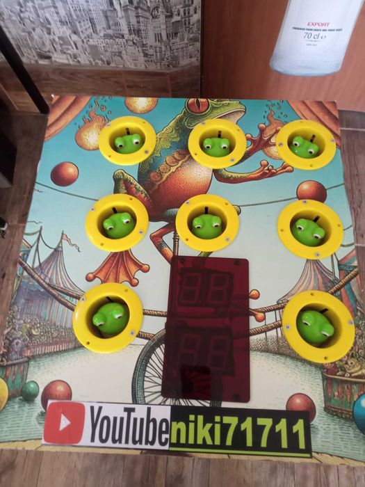 Игра с чук Детски електронен чук Жабки с монети  атракционен чук