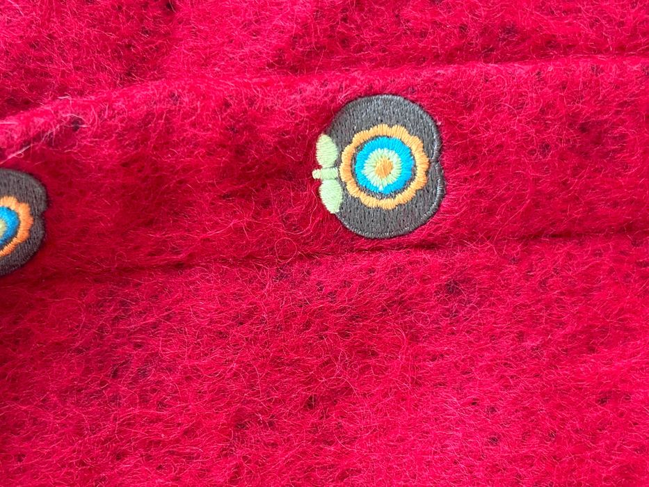 Ново разкошно червено вълнено палте с качулка Tuc Tuc