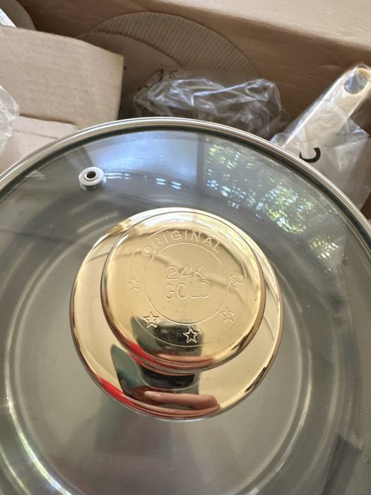 Set oale inox inoxidabil 12 buc nou sigilate. Placate aur 24k