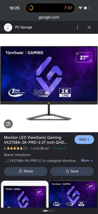 Vand monitor viewsonic 2K, 240Hz, Ips