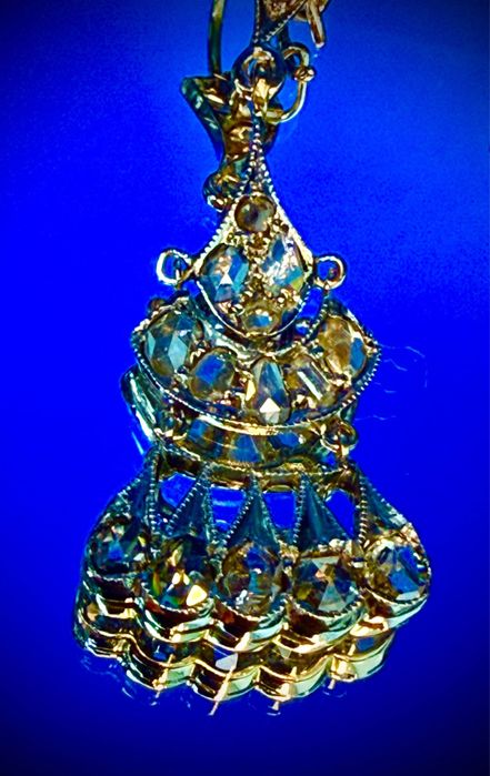 Серьги старинные с алмазами