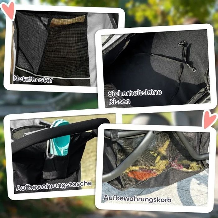 PawHut Количка за кучета, количка за малки кучета и котки