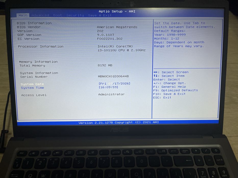 ASUS X515FA-EJ066T | Intel Core i3 | 8 ГБ RAM