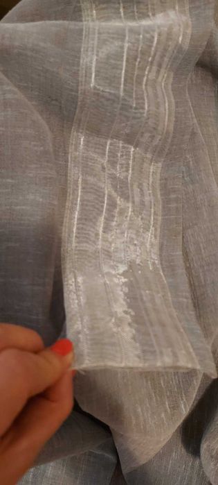 Перде в сиво-син цвят късо