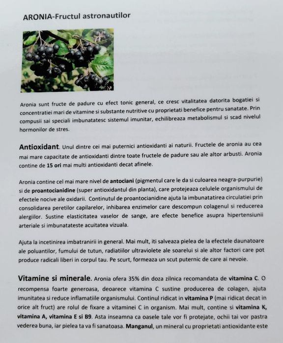 Suc aronia din fructe bio